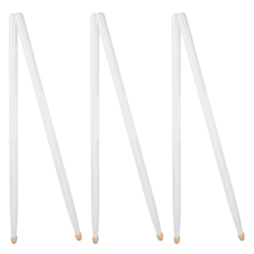 6Pairs White Wood Drumsticks Comfortable Durable Drum Accessories
