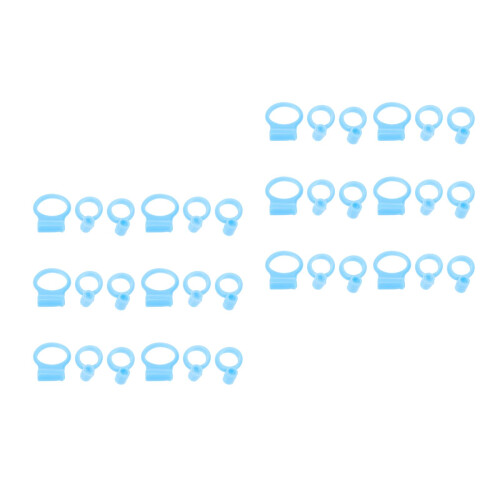 36Pcs Durable Blue Silicone Chopstick Training Rings for Children 2