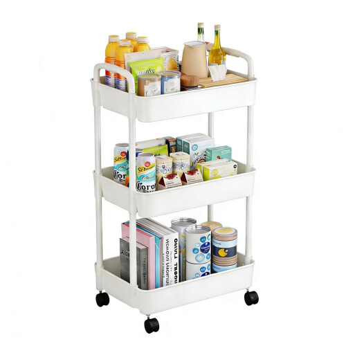 Multibao 3 Tier Storage Trolley Cart on Wheels with Handle Kitchen