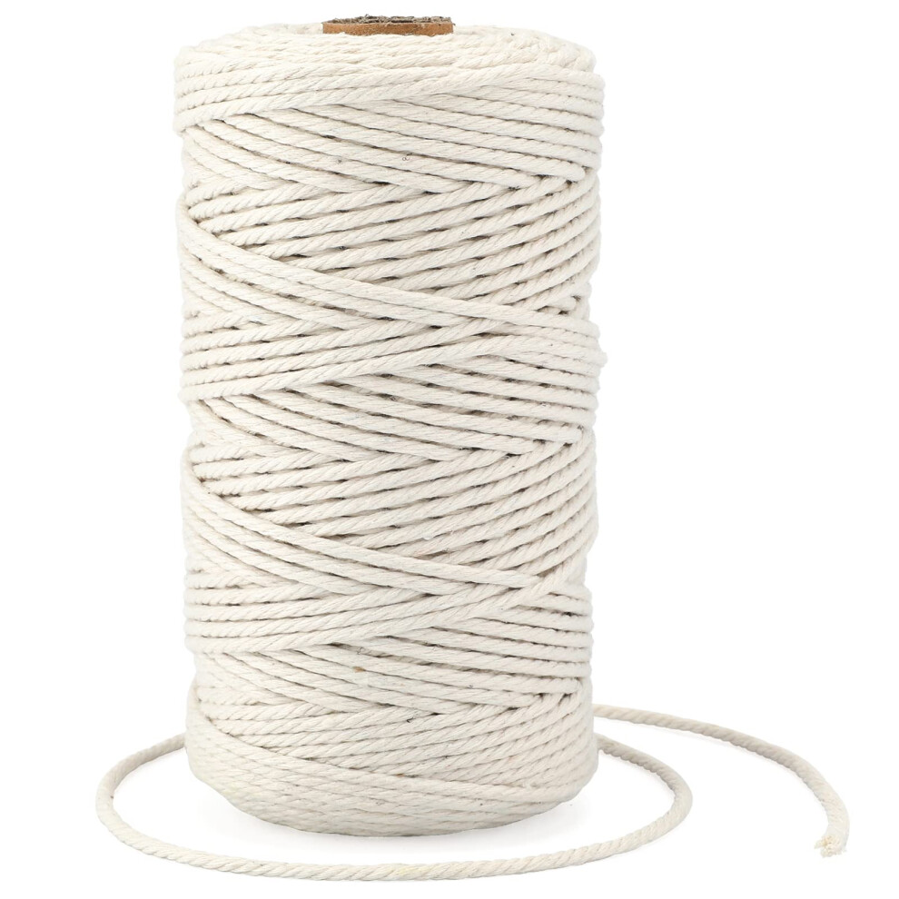 Beige Macrame Cotton Rope Cord 3Mm Craft Cotton Twine String, 100M Durable Bakers Twine For Diy Crafts And Handmade Arts 37386153