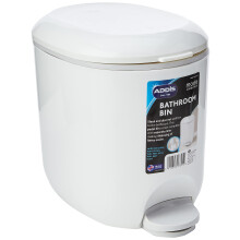 Addis 518503 Premium Deluxe Bathroom Pedal Bin with inner, 3.5 litre, White Grey, 29 x 18.5 x 23cm