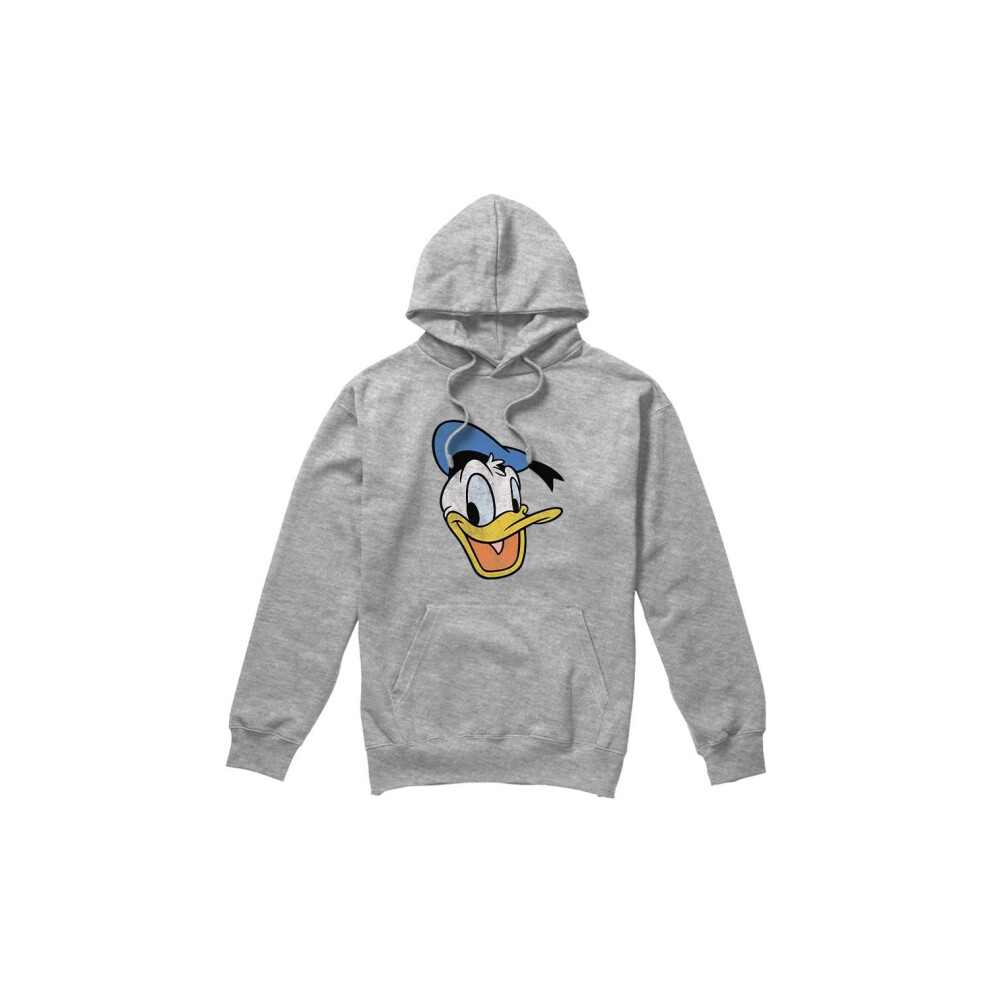 Disney (L, Sport Heather) Mens Donald Duck Vintage Face Hoodie