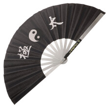 Zwarte Decoratieve Kung Fu Fan Vouwwaaier Voor Performance