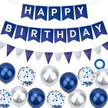 Purple Happy Birthday Banner Balloons