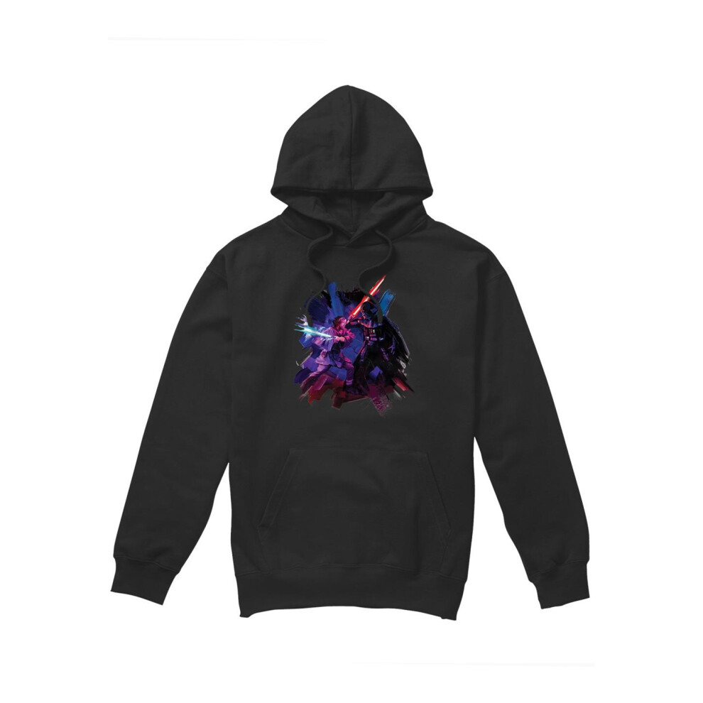 Star Wars (Xxl, ) Mens Obi Wan Kenobi Vader Painted Hoodie Black
