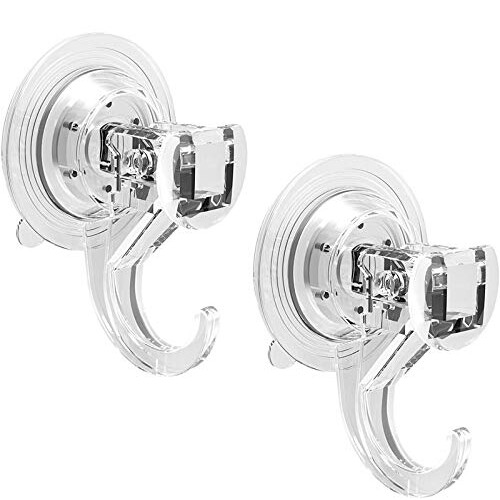 Quntis Suction Hooks 2 Packs Powerful Push and Lock Vacuum MultiPurpose Suc