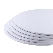 Culpitt 8" White Masonite Cake Board, Strong Round, 4mm Thick, 200mm, 8 Inch - Pack of 5