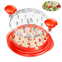 iHomara Meat Shredder, 9.6 in Chicken Shredder Tool Twister with Ergonomic Handle, Non-Slip, Effort Saving, with Transparent Lid Food Shredder, BPA F