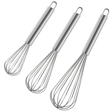 Stainless Steel Whisk Set 3 Packs Balloon Whisk for Cooking Whisking Blendi