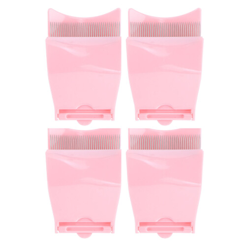 4St Plastic Roze Eyebrow Combs Met Rvs Voor Precisie En