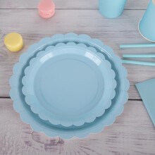 PHUNAT Blue Gradient Color Paper Plates - Pack of 50