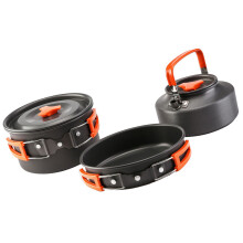 1Set Duurzaam Aluminium Camping Kookgerei 3-Delige Pannenset