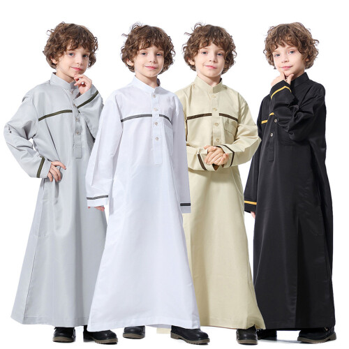 Witte Jongens Robe Lange Traditioneel Comfortabel Model 1