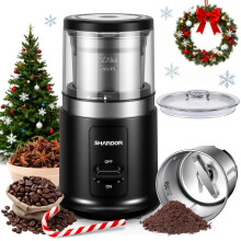 SHARDOR Coffee Grinder Electric,75g Removable Stainless Steel Cup,38000rpm Powerful Grinder for Coffee Bean,Dried Spice,Pepper,Grain,Nuts,Black