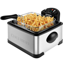 Chefman 43 Litre Deep Fat Fryer wBasket Strainer XL Jumbo Size Adjustable T