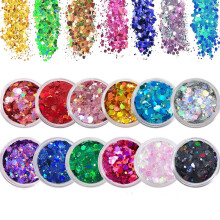 12 Colors Face Glitter Holographic Festival Glitter Hair Glitter for Body E