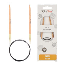 KnitPro Basix Beech Fixed Circular Needles 16" (40cm) | 4.50mm