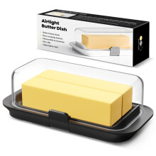 Pisol Large Butter Dish with Lid for Countertop and Fridge Refrigerator Door Shelf, 250g Airtight Butter Keeper for European/Kerrygold Butter/French