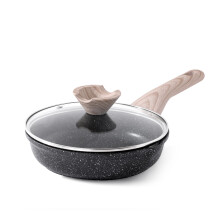 Kordisen Non Stick Frying Pan with Lid, 20 cm Granite Induction Skillet Nonstick, Healthy and Non-Toxic, PFOA Free