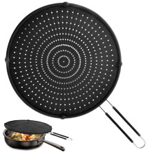 Splatter Screen for Frying Pan, Grease Splatter Guard, Heat-Resistant Splatter Guards for Frying, Silicone Splatter Screen for Everyday Cooking, Dish