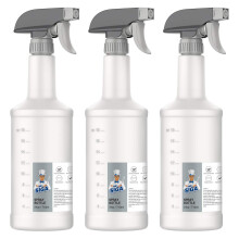 MR.SIGA 24 oz Plastic Spray Bottles for Cleaning Solutions, HDPE Commercial Grade Refillable Water Spray Bottle with Measurements and Adjustable Leak