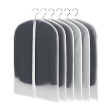 CNMTCCO Clothes Covers Protector Bags 6Pcs With Zip PEVA Translucent Garment Covers Set (60 X 100 Cm) For Suits, Dresses, Jackets, Shirts, And Evenin