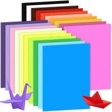 Caianwin 100 Sheets A4 Coloured Paper, Multicoloured Origami Paper