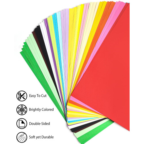 Caianwin 100 Sheets A4 Coloured Paper, Multicoloured Origami Paper 2