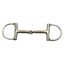Korsteel Stainless Steel Copper & Steel Rollers Jointed Dee Ring Snaffle Bit