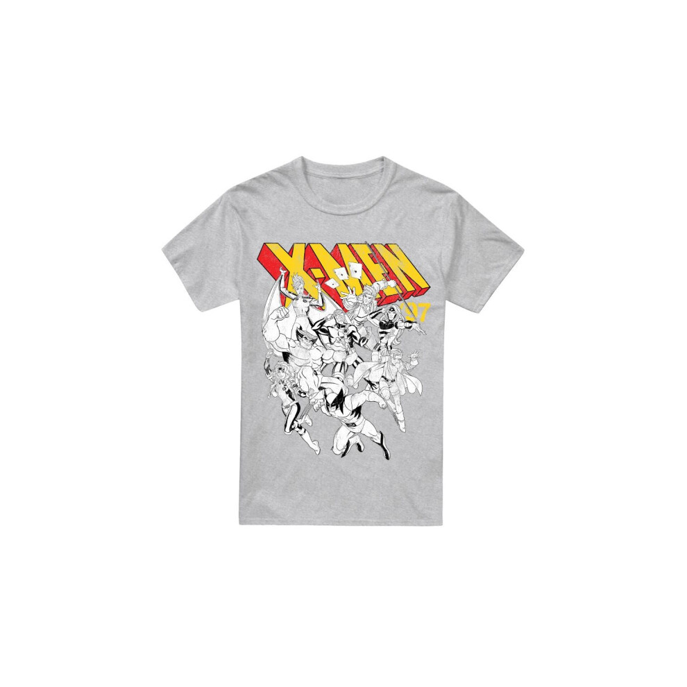 Marvel (M, Sport Heather) Mens X-Men Retro Team T-Shirt Multicoloured
