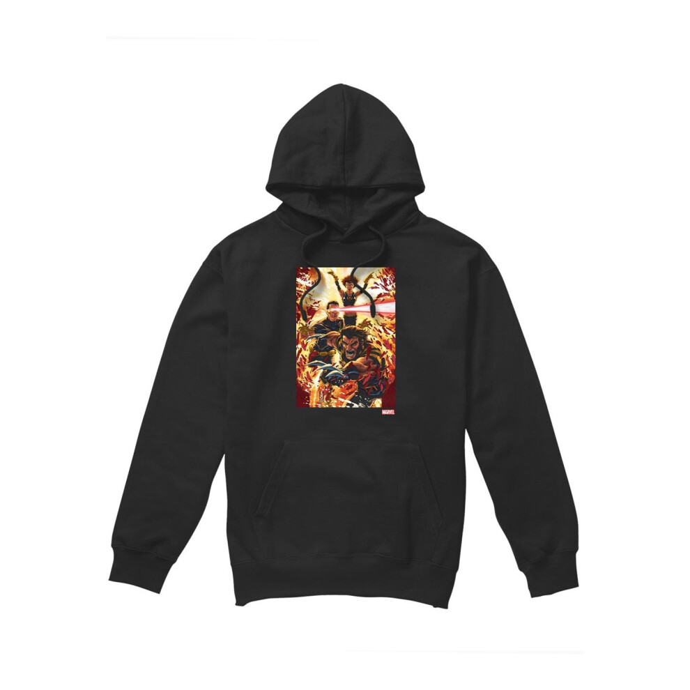 Marvel (Xl, Black) Mens X-Men Wolverine Cyclops Jean Grey Hoodie Black,Grey