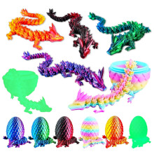 6Pack Dragon Eggs with Dragon Inside - 3D Printed Dragon in Egg Set Fidget Animals Toy - Easter Basket Fillers - Mythical Pieces Articulated Mobility