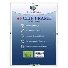 Clip Frame A5 Size Frameless Picture Frame Photo Poster Certificate with Crystal Clear Non Glass Shatter Resistant Safety Styrene Perspex Ready to Us
