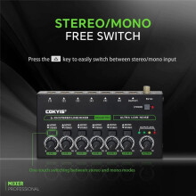 COKYIS MIX600 PRO Mixer Stereo A 6 Canali con Illuminazione RGB Audio Ad Alta Fedeltà per Studio e Uso Professionale SPINA UE