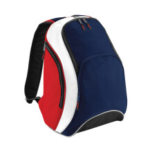 (One Size, F Navy/Classic Red/White) Bagbase Teamwear Backpack / Rucksack (21 Litres) (Pack of 2)