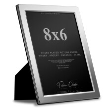 Silver Plated Photo Frame Picture Frame Plain Satin Finish and Tarnish Protected for Wedding Picture or Family Photos (8x6)