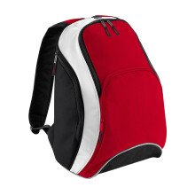 (One Size, Classic Red/Black/White) Bagbase Teamwear Backpack / Rucksack (21 Litres) (Pack of 2)