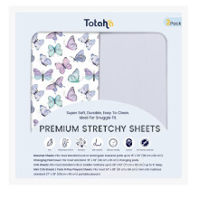TotAha Premium Soft Pack n Play Sheets, Super Stretchy Jersey Knit Mini Crib Sheets Fitted, Silky Comfort Graco Pack and Play Mattress Sheets 2-Pack,
