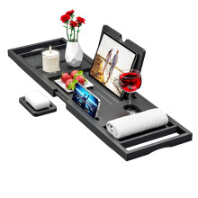 Premium Bathtub Tray Caddy - Expandable Bath Tray - Adjustable Bathroom Tray for Tub - Luxury Bath Caddy Tub Table