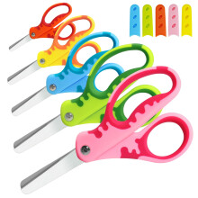 CCR Kids Scissors,Children Safety Scissors with Cover,13.5cm Soft Grip Handed,for School Classroom Children's Art and Craft Supplies,Assorted Color,S