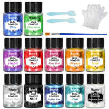 Roizefar Mica Powder 12 Colours x 5g Pearlescent Epoxy Resin Color Pig