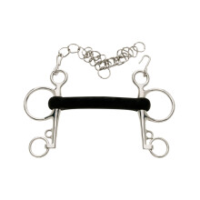 (6.5in, Silver/Black) Lorina Hard Rubber Mullen Mouth Pelham