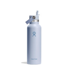 HYDRO FLASK - Standard Mouth Water Bottle 621 ml (21 oz) - Vacuum Insulated Stainless Steel Water Bottle with Flex Straw Cap - Surf