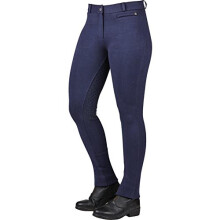 (34in, Navy) Dublin Womens/Ladies Supa-fit Zip Up Gel Full Seat Jodhpurs