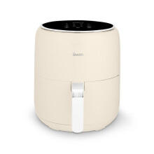 Swan SD10513C Retro Digital Air Fryer with Swan Cyclone Technology, 8 Pre-Set Cooking Options, Adjustable Temperature, 4.5L 1500W, Cream