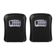 2PC Wall Mounted Key Safe, Outdoor Combination Lock Box, Waterproof Security Lockbox for Garage, School, Elderly Parents Spare Key Storage