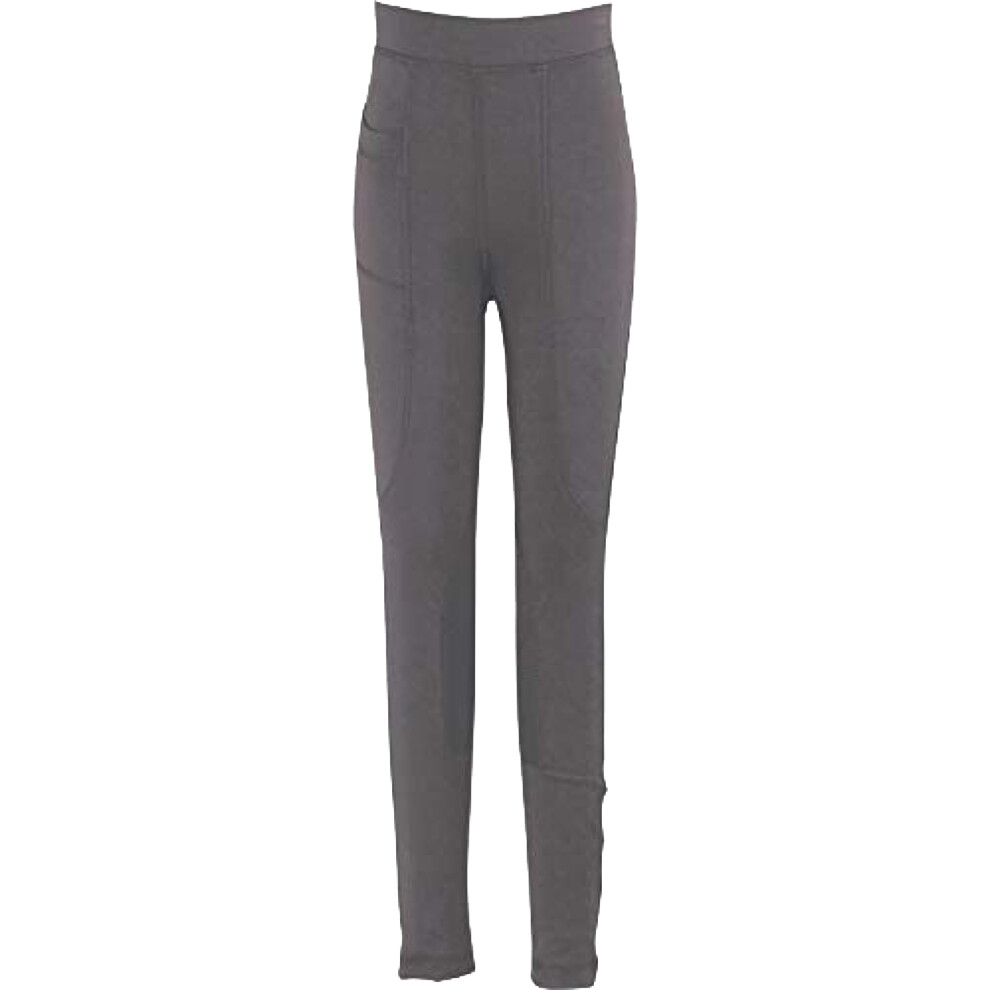 Dublin (24In, Charcoal) Childrens/Kids Performance Flex Knee Patch Riding Tights