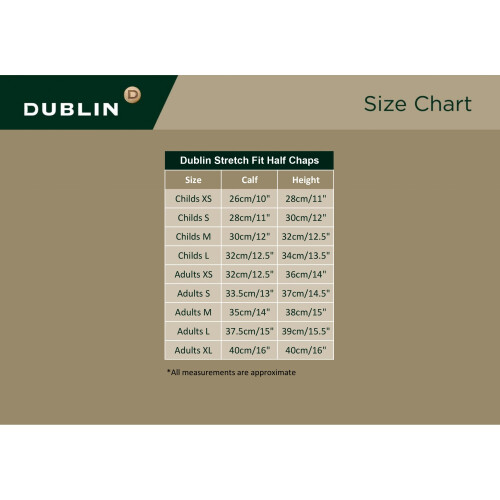 Dublin (Childs Medium, Black) Dublin Childrens/Kids Stretch Fit Half Chaps 2