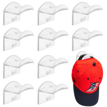 Vibbang 10 Pack Adhesive Hat Holder Cap Hook for Wall Mount No Drilling Hat Rack Organizer Strong Hold for Baseball Caps Modern Hat Hangers Storage f