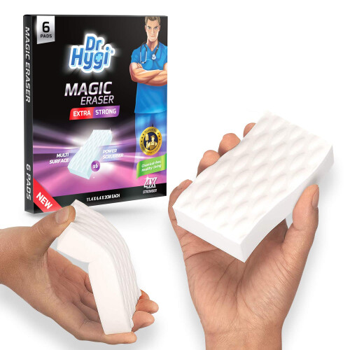 Dr.Hygi Magic Eraser Sponge 6 Pack, Extra High-Density Cleaning Sponges